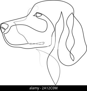 Continuous line Irish Setter. Single line minimal style Setter dog vector illustration Stock Vector