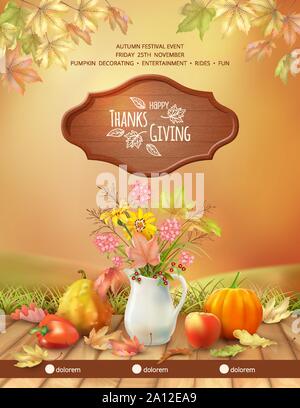 Happy Thanksgiving Flyer Stock Vector