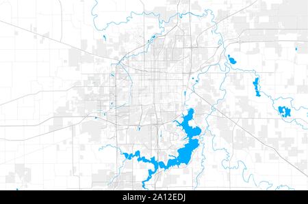 Rich detailed vector area map of Springfield, Illinois, USA. Map template for home decor. Stock Vector