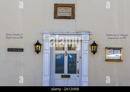 charmouth seaside resort town centre scenic high street, catherine of aragon stayed here, long distance footpath,dorset, england, uk, gb Stock Photo