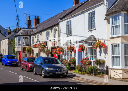 charmouth seaside resort town centre scenic high street, fossil hunting, south coast, long distance footpath,dorset, england, uk, gb Stock Photo