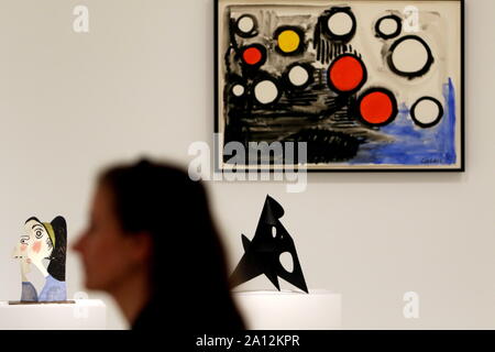 September 23, 2019: 23-9-2019 (Malaga Museo Picasso) Picasso and Calder discuss their vision and exploration of the void in the new exhibition of the MPM.The Picasso Malaga Museum (MPM) hosts until February the exhibition 'Calder-Picasso', with which a dialogue is established between the two artists, two of the most influential figures of art in the twentieth century, around their vision, exploration and through the prism of emptiness --of non-space-and their contribution to modernity. This exhibition has more than 100 works and is co-curated by two grandchildren of the artists, on the one han Stock Photo