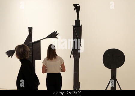 September 23, 2019: 23-9-2019 (Malaga Museo Picasso) Picasso and Calder discuss their vision and exploration of the void in the new exhibition of the MPM.The Picasso Malaga Museum (MPM) hosts until February the exhibition 'Calder-Picasso', with which a dialogue is established between the two artists, two of the most influential figures of art in the twentieth century, around their vision, exploration and through the prism of emptiness --of non-space-and their contribution to modernity. This exhibition has more than 100 works and is co-curated by two grandchildren of the artists, on the one han Stock Photo