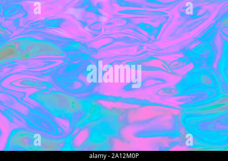 Holographic wrinkled abstract foil texture. Glittering blurred surface pack. Multicolor bright holographic foil background. Stock Photo