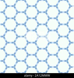 Vector illustration. Seamless hexagonal metallic blue background in geometric shape. Stock Vector