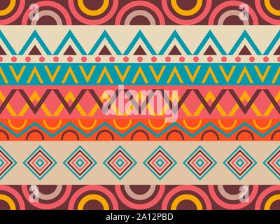 Ethnic seamless pattern. Tribal textiles, hippie fashion style for fabric, clothing and wallpaper. Vector illustration Stock Vector