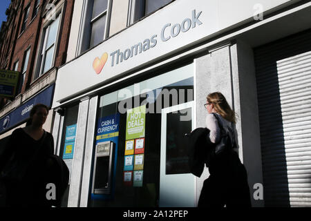 London, UK. 23rd Sep, 2019. Women walk past a branch of Thomas Cook in central London. Credit: Dinendra Haria/SOPA Images/ZUMA Wire/Alamy Live News Stock Photo