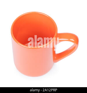 One orange mug isolated on white background Stock Photo