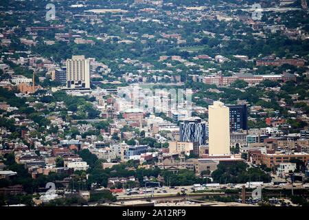 looking out over noble square ukrainian village wicker park areas of west town towards humboldt park and logan square areas chicago illinois united st Stock Photo