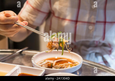 Cooked Samgyeopsal Grilled Pork Belly Bbq Being Cut Scissors Korean Stock  Photo by ©asimojet 393754488