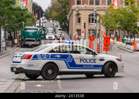 Montreal, Canada - 22 September 2019: Police Car on St Urbain Street. Stock Photo