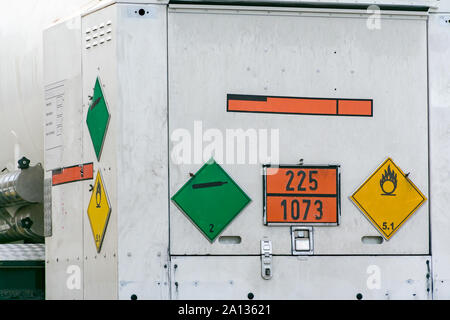 Liquefied gas tank truck Stock Photo