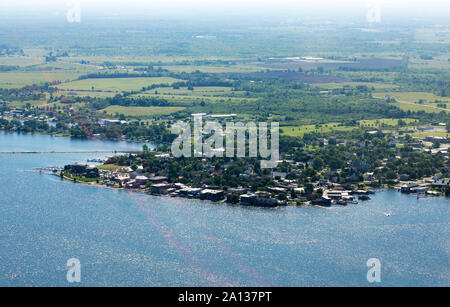 Aerial view of Clayton, New York, St Lawrence Seaway Stock Photo