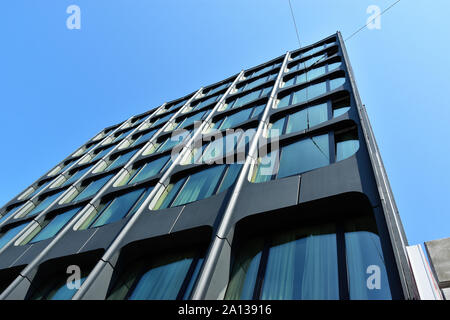 GENEVA, SWITZERLAND  - AUGUST 29 , 2019. Hotel Warwick facade on Rue de Lausanne street in the center of Geneva , Switzerland. Stock Photo