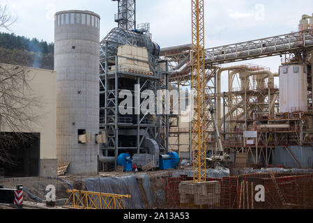 Construction of air pollution control equipment as electrostatic precipitator ESP and dust filter in factory. Stock Photo