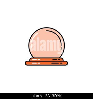 halloween witch crystal ball flat style icon Stock Vector
