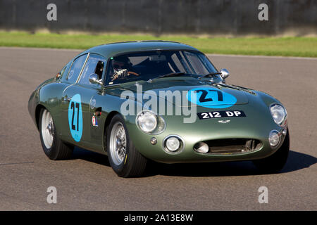 1962 Aston Martin Project 212 driven by Wolfgang Friedrichs & Simon Hadfield in the RAC TT Celebration race at The Goodwood Revival 13th Sept 2019 in Stock Photo