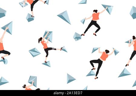 Climbers on wall Stock Vector