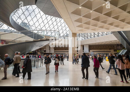 FRANCE, PARIS - MAY 16, 2016: The underground part of the pyramid at the Louvre. Paris. France. Stock Photo