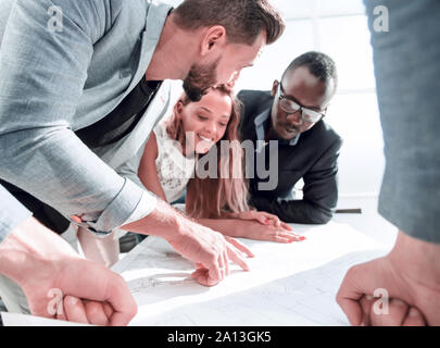 close up.architect and design team discussing new ideas Stock Photo