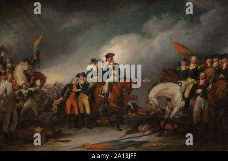 American Revolutionary War painting of The Capture of the Hessians at Trenton, December 26, 1776. Stock Photo