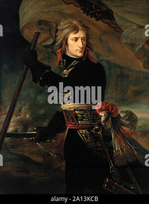 Illustration Of Napoleon Bonaparte Holding The French Flag Leading His Army  Over The Bridge In Arcola Italy Stock Photo - Alamy