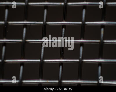 Close up of metal wire mesh grid Stock Photo