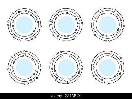 Set of technology round frame Stock Vector