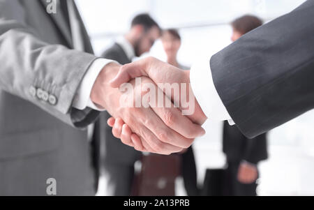 closeup.reliable handshake of business partners Stock Photo