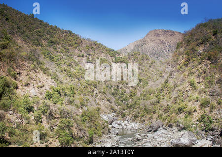 Spring mountain landscape of Outer Himalayas, Himachal Pradesh, India Stock Photo