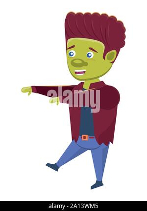 funny costume of frankenstein male halloween character Stock Vector