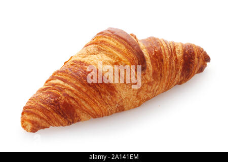 Butter Croissant Isolated On White Stock Photo