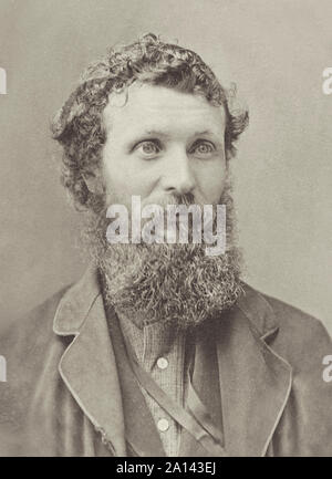 John Muir (1838-1914) naturalist whose passion for the preservation of wilderness areas in the United States conveyed through his writing helped establish Yosemite National Park and the US National Park Service. Studio photograph taken by Carleton E. Watkins (1829–1916) circa 1875. Stock Photo