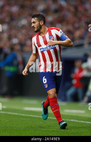 Madrid, Spain. 21st Sep, 2019. Koke (Atletico) Football/Soccer : Spanish 'La Liga Santander' match between Club Atletico de Madrid 0-0 RC Celta de Vigo at the Estadio Wanda Metropolitano in Madrid, Spain . Credit: Mutsu Kawamori/AFLO/Alamy Live News Stock Photo