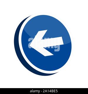 Isolated 3D traffic signal. Left arrow - Vector Stock Vector