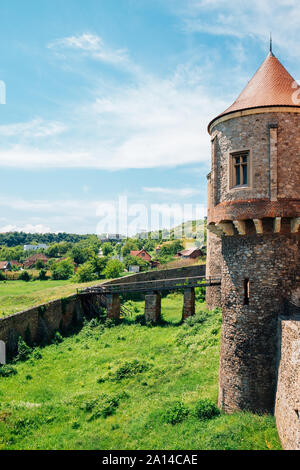 Medieval Corvin Castle (Hunyad Castle) in Hunedoara, Romania Stock Photo