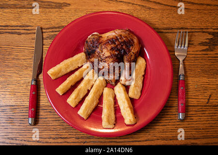 Plated Food with Soft Warm Light with Wooden Background Stock Photo