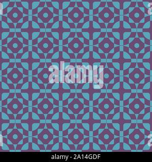 seamless vector abstract pattern with geometric mosaic in blue and purple Stock Vector