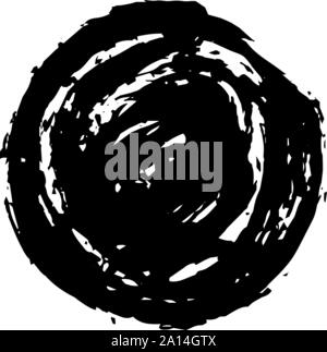 This is a illustration of Circle painted with a Japanese brush Stock Vector