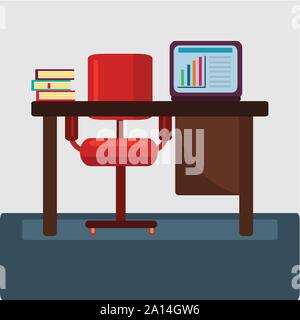 office workplace concept vector illustration Stock Vector