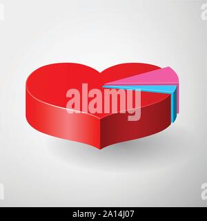 Valentines Day infographics with heart diagram Stock Vector
