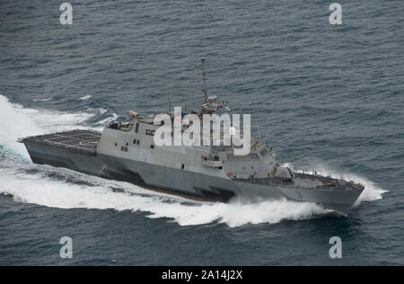 The littoral combat ship USS Fort Worth in the Java Sea. Stock Photo