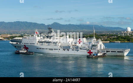 People's Liberation Army (Navy) hospital ship Peace Ark in Pearl Harbor, Hawaii. Stock Photo