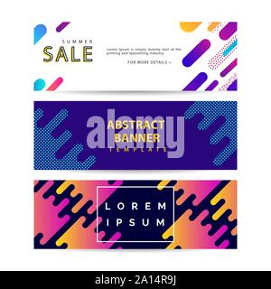 set sale banner background with dynamic rounded shapes element Stock Vector