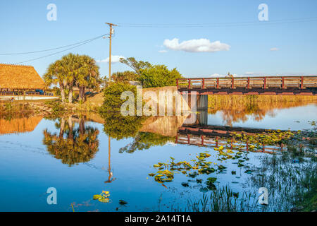 Tamiami Canal in autumn. Southern Florida. USA Stock Photo