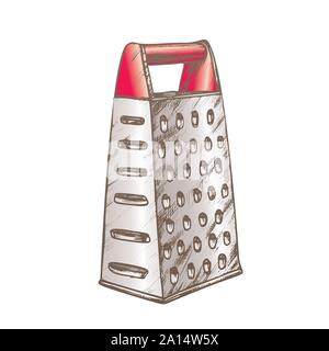 Grater Metallic Kitchenware Color Vector Stock Vector