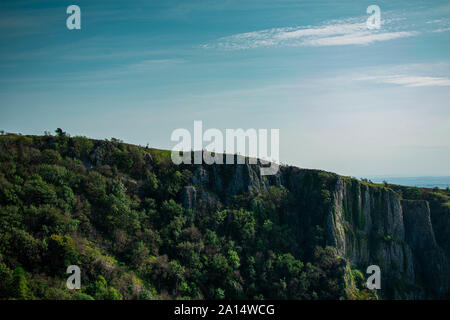 Landscape view showing a cliff top in Cheddar Gorge, Somerset Stock Photo