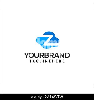 initial leter Z cloud logo vector illustration design template Stock Vector