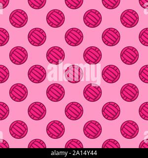 Pink background with seamless water polo balls pattern Stock Vector
