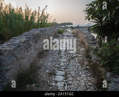 Roman Bridge over the  river calich in Northern Sardinia Stock Photo